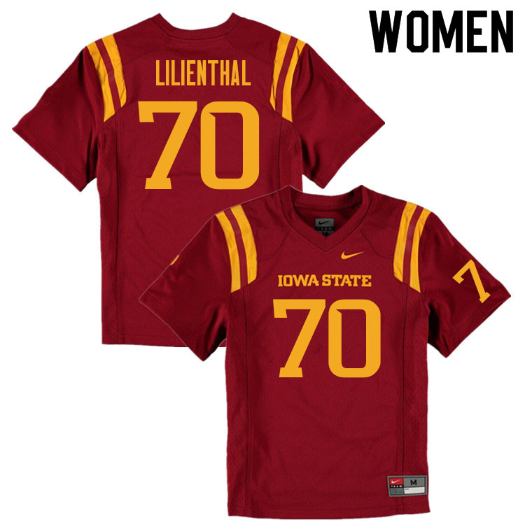 Iowa State Cyclones Women's #70 Joe Lilienthal Nike NCAA Authentic Cardinal College Stitched Football Jersey DJ42U64GP